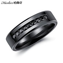 316L鈦鋼戒指 男性中性指環 純黑水鑽戒指 韓版 客製化刻字 單只價【BKS574】哈飾奇 價格比較,價格查詢,歷史價格詳細信息