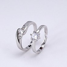 情侶戒指戒指男女情侶對戒結婚皇冠韓版開口鋯石愛心韓版/韓國風 歷史價格詳細信息