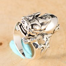 [預購商品】S925復古泰銀誇張貔貅中國風霸氣男士個性戒指~  抗過敏 歷史價格詳細信息