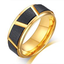 《 QBOX 》FASHION 飾品【RTCR-101】精緻個性簡約黑色間玫瑰金拉絲面鎢鋼戒指/戒環 歷史價格詳細信息