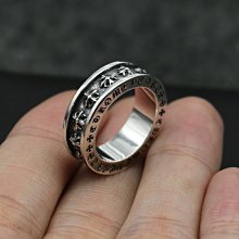 s925銀十字架自律戒指男士潮流個性高級感單身信仰之光食指環飾品-哈囉好物 歷史價格詳細信息