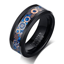 《 QBOX 》FASHION 飾品【RTCR-101】精緻個性簡約黑色間玫瑰金拉絲面鎢鋼戒指/戒環 歷史價格詳細信息