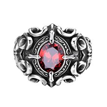 戒指 復古 泰銀 寶石鑲嵌 男女指環 手工雕刻 個性 時尚 大黑天 骷髏 開口可調整 飾品 歷史價格詳細信息