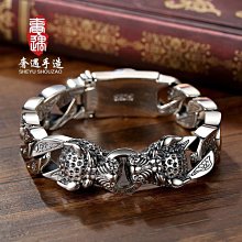 銀S925手鏈男士手工編織六字真言滾筒銀鏈子復古個性男    全最大的網路購物市集  露 歷史價格詳細信息