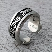 古chrome潮流plus十字花純銀戒指復古做舊刻字男女情侶款-哈囉好物 歷史價格詳細信息