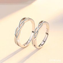 一生鎖愛情侶戒指925純銀一對活口可調節男女結婚對戒簡約送女友 歷史價格詳細信息