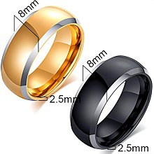 《 QBOX 》FASHION 飾品【RTCR-101】精緻個性簡約黑色間玫瑰金拉絲面鎢鋼戒指/戒環 歷史價格詳細信息