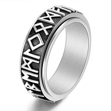 《 QBOX 》FASHION 飾品【RBR-R237】精緻個性復古維京字母菱形鑄造鈦鋼戒指/戒環 歷史價格詳細信息