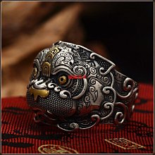 霸氣個性複古戒指空托男 18K黃金鑲嵌蜜蠟翡翠玉石戒托空托飾品-玲瓏心飾 歷史價格詳細信息