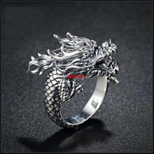 925 銀戒指 泰銀 復古 龍戒指 開口可調整 神龍 生肖 男女指環 歷史價格詳細信息