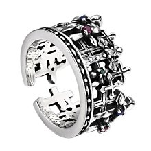 s925銀戒指皇冠白銅鍍鉑金S925戒指開口可調節仿銀飾品日韓歐美風格 歷史價格詳細信息