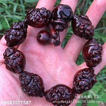 【熱賣精選】紫檀木手串 佛手雕刻手串招財貔貅手串 文玩手串把件 歷史價格詳細信息