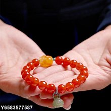 【熱賣精選】蜜蠟8MM手串轉運珠吊墜手鏈女南紅瑪瑙送禮物女閨蜜時尚優雅 歷史價格詳細信息