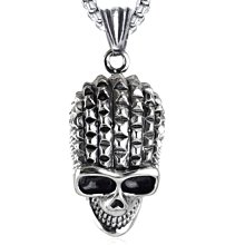 《 QBOX 》FASHION 飾品【W10021438】精緻個性龐克風骷髏頭鑄造316L鈦鋼墬子項鍊 歷史價格詳細信息