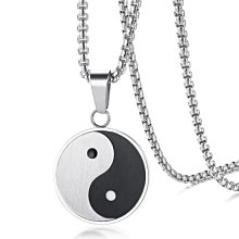 《 QBOX 》FASHION 飾品【CPN-602】精緻個性道教避邪陰陽八卦太極鈦鋼墬子項鍊 價格比較,價格查詢,歷史價格詳細信息