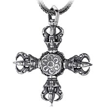 六字真言降魔杵項鏈男潮抖音復古佛系金剛杵吊墜男士嘻哈個性潮男 歷史價格詳細信息