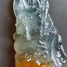 天然冰種翡翠厚裝文殊菩薩帶點底色，尺寸68.4*38.4*8 - 歷史價格詳細信息