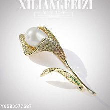 【熱賣精選】西涼妃子 高檔貝珠圣誕樹胸針 大衣別針 水晶胸花 圣誕禮物 X790 歷史價格詳細信息