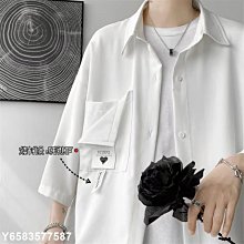 『熱賣』短袖襯衫男 冰絲襯衫 素色襯衫 夏季襯衫 寬鬆韓版襯衣 短袖襯衫外套 潮流帥氣男韓版學生中袖夏裝 歷史價格詳細信息