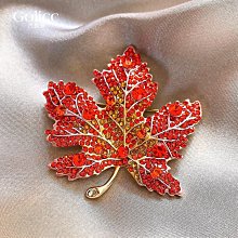 紅色楓葉胸花滿鉆胸高檔女精致別高級感氣質西服高端迎賓配飾~告白氣球 歷史價格詳細信息