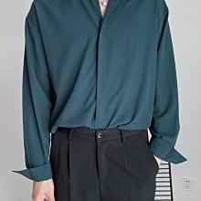 免燙 冰絲黑色襯衫 男士長袖  垂感寬鬆 白襯衣 外套休閒套裝潮 歷史價格詳細信息