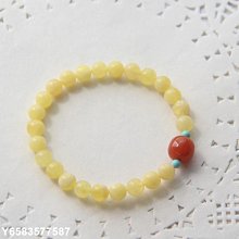 天然白花蜜蠟手串女士保真圓珠俄料琥珀設計款手錬雞油黃單圈 歷史價格詳細信息