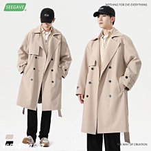 熱款 日系風衣男長款加厚毛呢大衣三件式潮牌寬鬆毛呢外套休閒搭配一套-时尚男装 歷史價格詳細信息