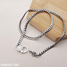 【熱賣精選】銀鏈項鏈男款男潮鎖骨鏈女粗長男士鏈子無吊墜素鏈999足銀 歷史價格詳細信息