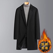 毛呢大衣男中長款商務休閑羊毛外套男風衣英倫風冬季加厚呢子大衣-潮流精選 歷史價格詳細信息