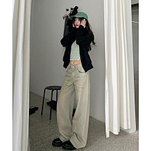 直筒牛仔褲女秋季2024新款韓版復古寬鬆長褲高腰顯瘦窄版闊腿褲潮 歷史價格詳細信息