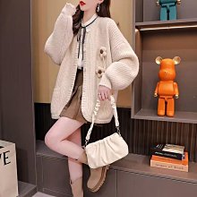 女裝 秋冬新款溫柔風純色簡約女士針織開衫小眾寬松上衣毛衣外套 歷史價格詳細信息