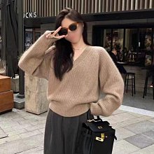 女裝 慵懶風V領長袖針織毛衣女秋冬新款外穿寬松時尚套頭上衣 價格比較,價格查詢,歷史價格詳細信息
