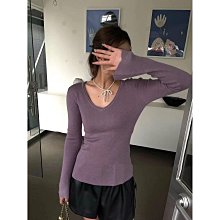 女裝 秋季修身顯瘦高級感褶皺露肩上衣法式chic氣質溫柔一字肩針織衫女 歷史價格詳細信息
