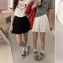 秋季新款學院風高腰百褶裙純色A字裙防走光半身裙5527~微微服飾 歷史價格詳細信息