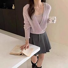 女裝 設計感長袖毛毛拼接針織衫氣質v領秋冬新款修身顯瘦開衫上衣 歷史價格詳細信息