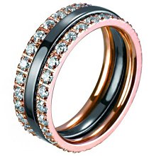 水鑽戒指，玫瑰金戒台，亮度光澤超讚 歷史價格詳細信息