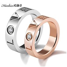 316L鈦鋼戒指 男性中性指環 純黑水鑽戒指 韓版 客製化刻字 單只價【BKS574】哈飾奇 歷史價格詳細信息