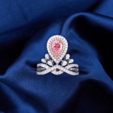 ❤妙玉生花優品購❤粉鑽水滴女戒很精緻.主鑽0.26克拉副鑽0.761克拉. 喜詢價 歷史價格詳細信息