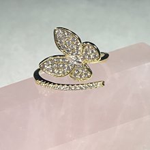 閃耀點鑽蝴蝶造型設計款戒指 上開口金色活圍戒托 價格比較,價格查詢,歷史價格詳細信息