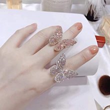 戒指水晶蝴蝶戒指女小眾高級感輕奢小眾設計感情侶對戒氣質開口指環 歷史價格詳細信息