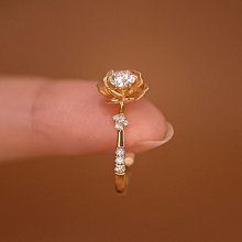 戒指玫瑰花和田玉戒指女小眾設計感白蝶貝母復古風食指開口可調節尾戒 歷史價格詳細信息