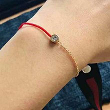新款熱銷 法國紅繩手鏈925純銀鍍18K玫瑰金鑲鉆單鉆紅繩本命年幸運紅繩手繩 明星大牌同款首飾 歷史價格詳細信息