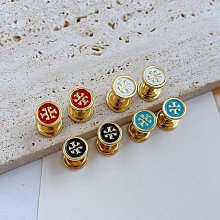 歐美時尚新款熱銷 Tory Burch TB輕奢簡約通勤琺瑯釉水鉆 小巧三件套組合金屬耳釘 耳環 明星大牌同款首飾 歷史價格詳細信息