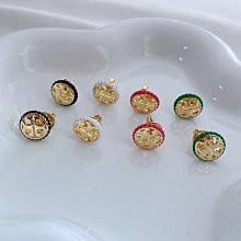 歐美時尚新款熱銷 Tory Burch TB輕奢簡約通勤琺瑯釉水鉆 小巧三件套組合金屬耳釘 耳環 明星大牌同款首飾 歷史價格詳細信息