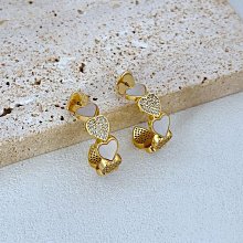 新款熱銷 新款時尚kate輕奢通勤小眾設計凱旋門鑲嵌鋯石寬版小巧耳環耳扣 明星大牌同款首飾 歷史價格詳細信息