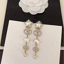 新款熱銷 小香歐美個性名媛字母珍珠吊墜耳環女高級感中長版 明星大牌同款首飾 歷史價格詳細信息