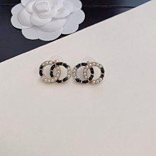 新款熱銷 小香歐美復古黑白鉆小米珠字母耳釘耳環 明星大牌同款首飾 歷史價格詳細信息