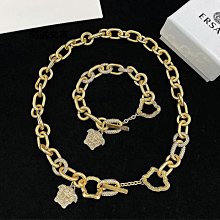 代購歐美范家粗鏈美人頭紋路鍍黑色黃銅材質頸鏈古巴鏈手鏈 明星大牌同款首飾 歷史價格詳細信息