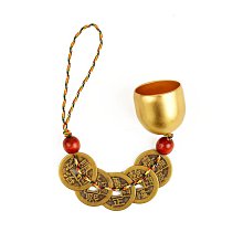 銅五帝錢＋銅鈴噹一對，綁貔貅脖子專用，可調式 歷史價格詳細信息