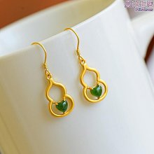 s925和田玉碧玉吊墜葫蘆玉石項鏈女純銀金色鑲嵌送媽媽禮物~滿200元發貨 歷史價格詳細信息